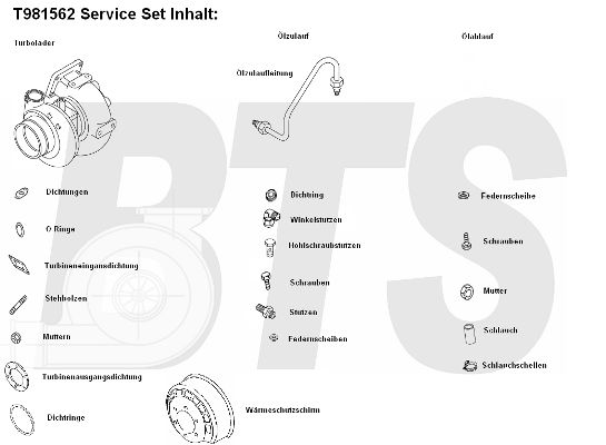 BTS TURBO Kompressor,ülelaadimine T981562